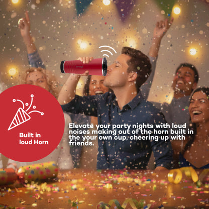 leHoyt HornPro X2 | 3-in-1 Cheering Cup with Built-In Horn & Cowbell | Insulated Stainless Steel Tumbler | BPA-Free | Fan Gift