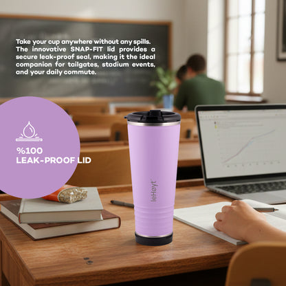 leHoyt HornPro X2 | 3-in-1 Cheering Cup with Built-In Horn & Cowbell | Insulated Stainless Steel Tumbler | BPA-Free | Fan Gift