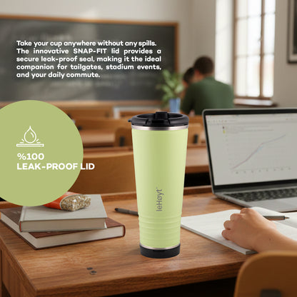 leHoyt HornPro X2 | 3-in-1 Cheering Cup with Built-In Horn & Cowbell | Insulated Stainless Steel Tumbler | BPA-Free | Fan Gift
