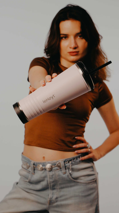 leHoyt HornPro X2 | 3-in-1 Cheering Cup with Built-In Horn & Cowbell | Insulated Stainless Steel Tumbler | BPA-Free | Fan Gift